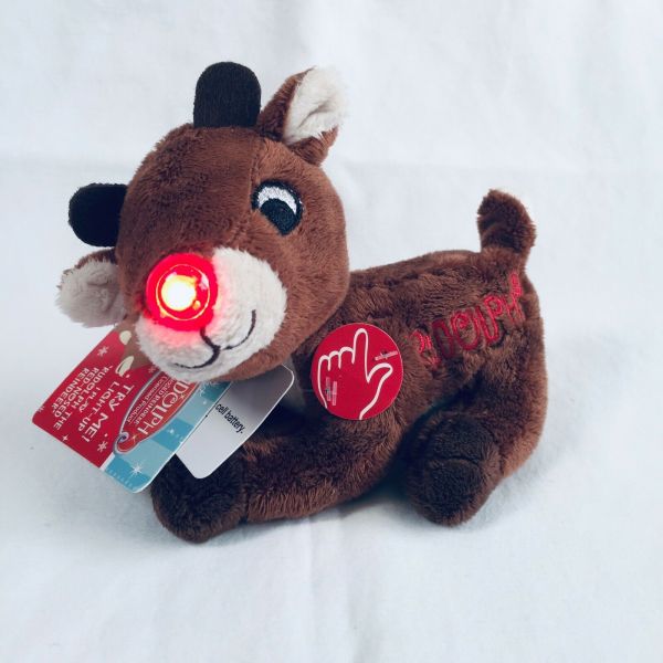 Musical Fidget Rudolph Musical Rudolph The Red Nosed Reindeer 6” Plush Dandee Collectors Sing ...