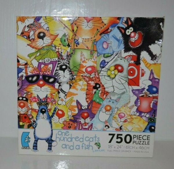 Ceaco Kevin Whitlark One Hundred Cats And A Fish 750 Piece Jigsaw